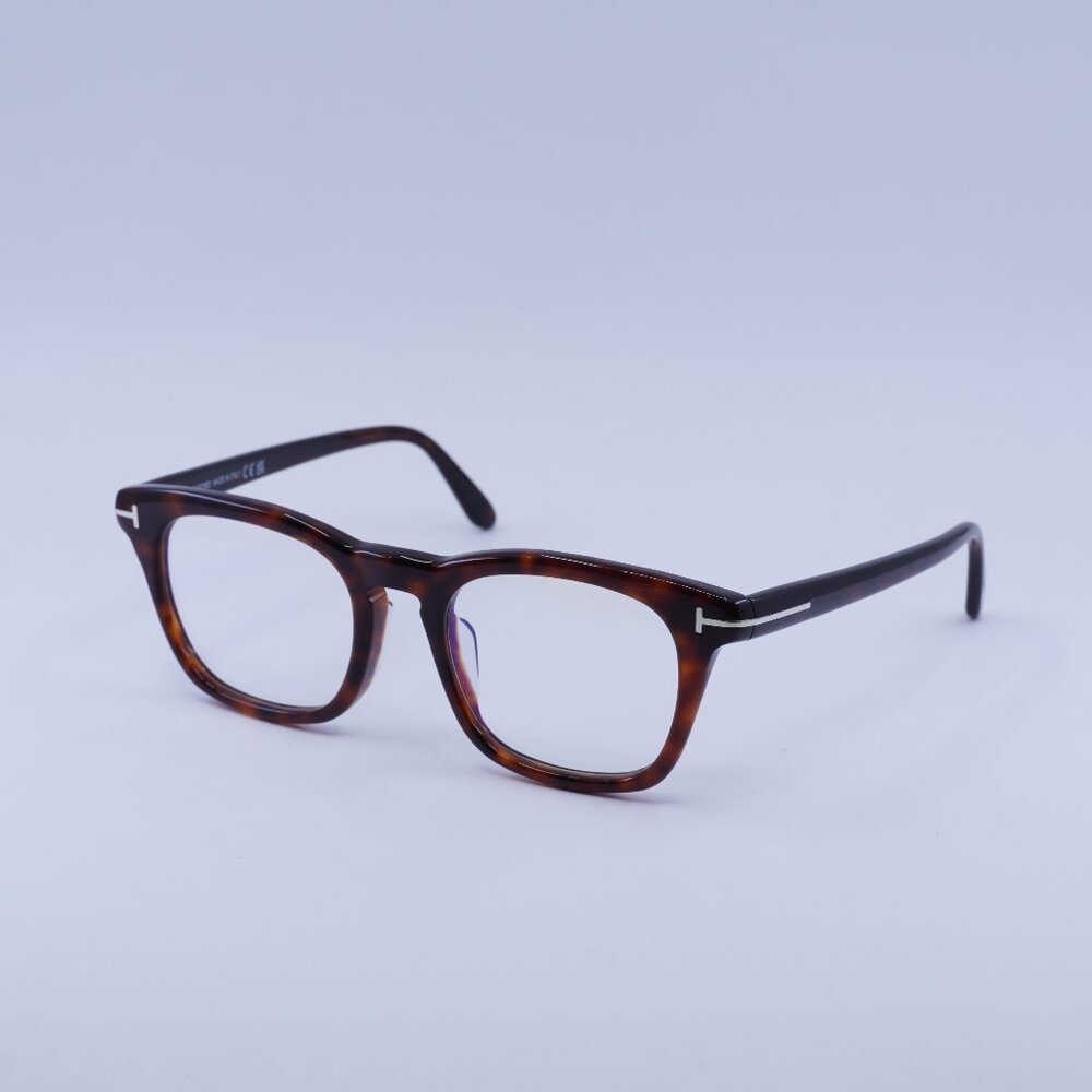 Tom Ford FT5870-F-B 054 Eyeglasses Red Havana 52mm Square Frame